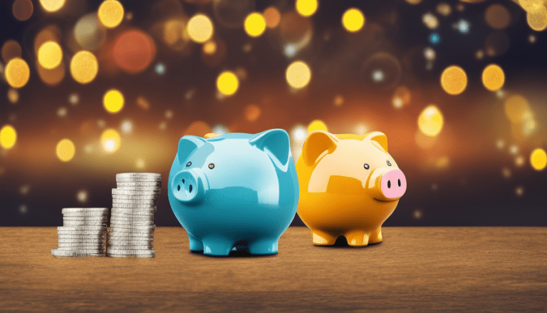 An image showcasing a vibrant, sparkling piggy bank, overflowing with money and surrounded by a diverse group of people, representing the boundless opportunities and excitement of funded forex accounts